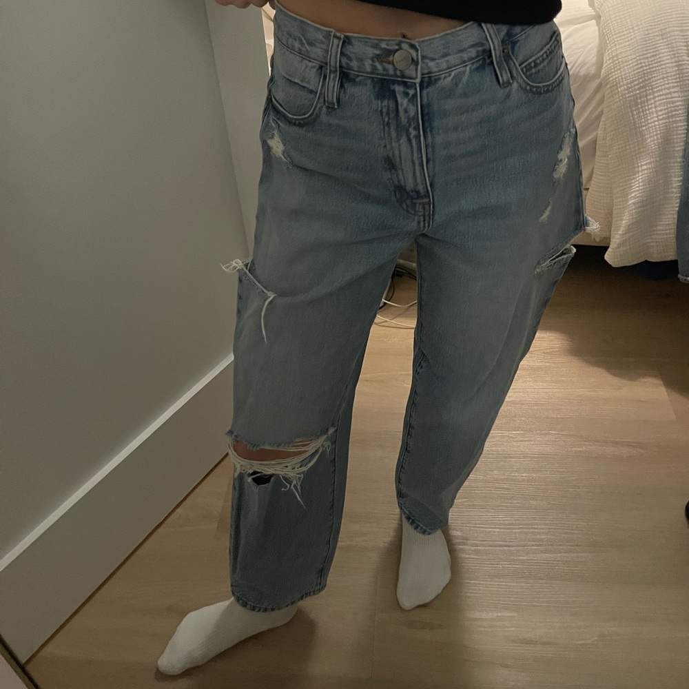 Frame Denim Women's Relaxed Distressed Light Blue Jeans